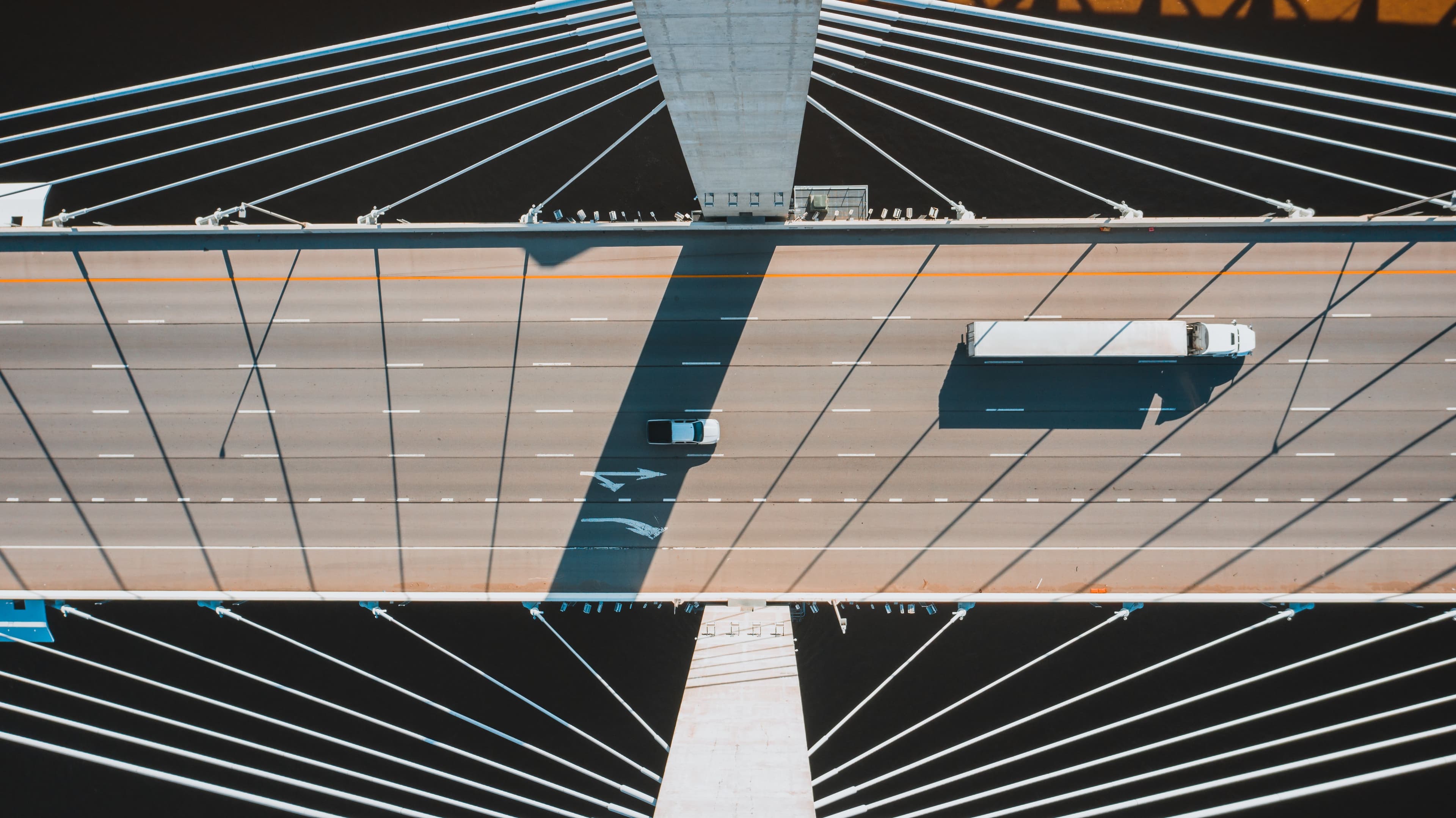 Semi truck on the highway, the kind of operation a Texas Form E filing keeps legally authorized